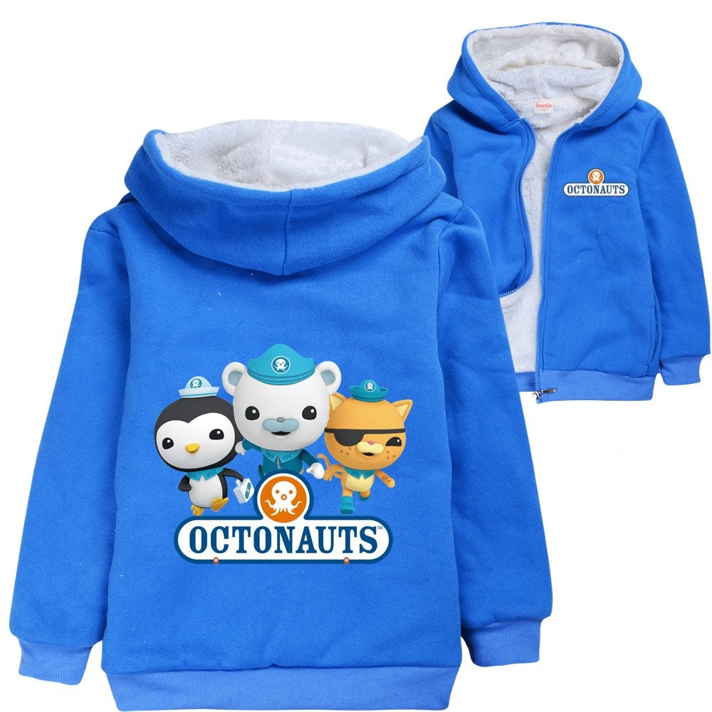 The Octonauts Sherpa Lined Hoodie Fleece Sweatshirt Full Zip Jacket for Kids