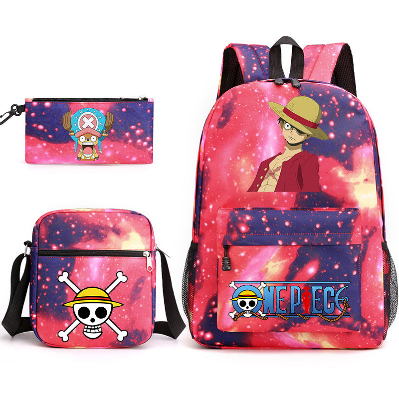 One Piece  Schoolbag Backpack Shoulder Bag Pencil Case set for Kids Students