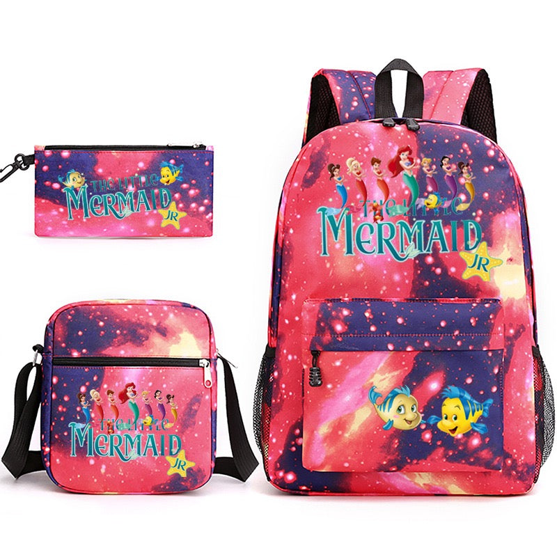 Mermaid Schoolbag Backpack Shoulder Bag Pencil Case set for Kids Students