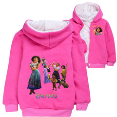 Encanto Mirabel Sherpa Lined Hoodie Fleece Sweatshirt Full Zip Jacket for Kids