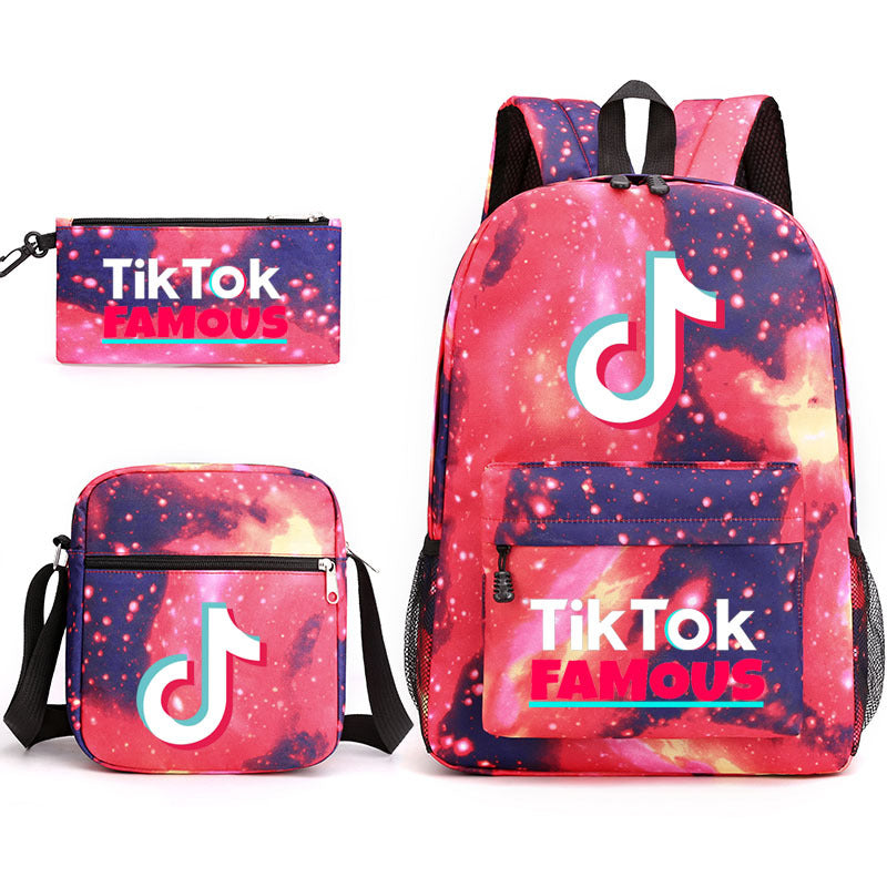 Tik tok Schoolbag Backpack Shoulder Bag Pencil Case set for Kids Students