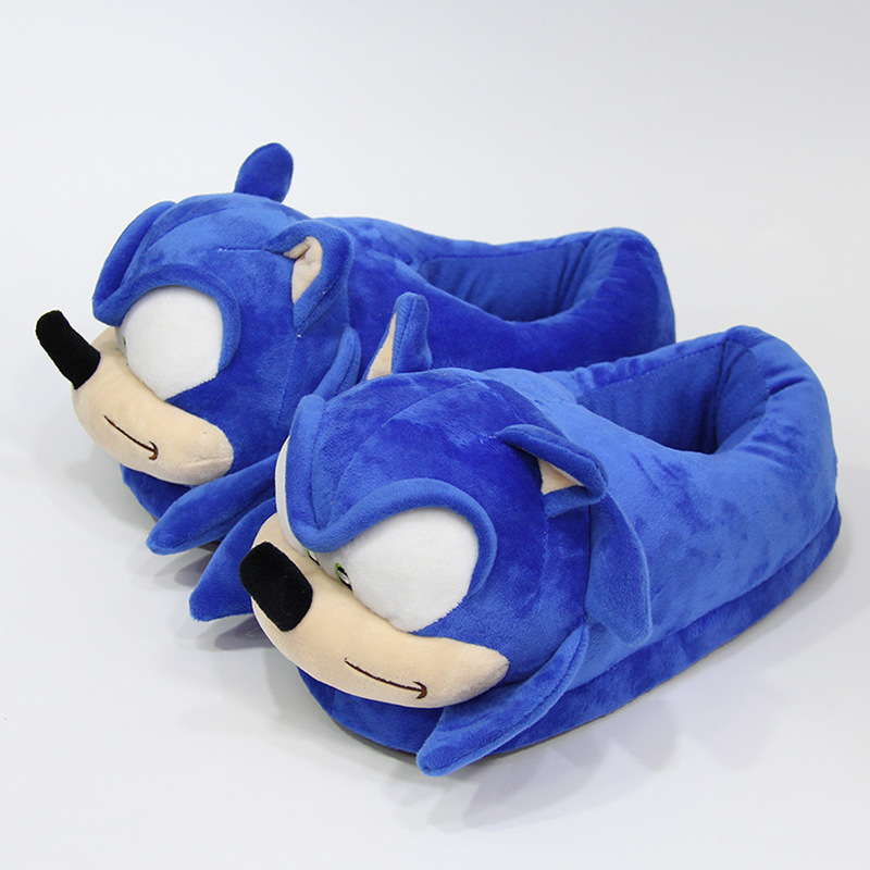 Sonic the Hedgehog Slippers Winter Warm Plush Shoes for Kids Youth Home