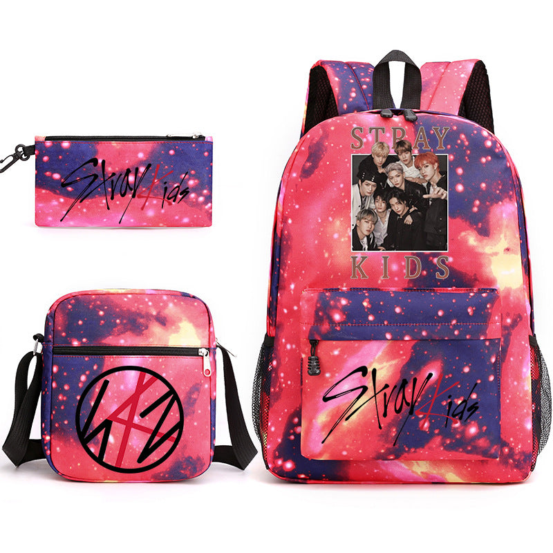 Kpop Schoolbag Backpack Shoulder Bag Pencil Case set for Kids Students