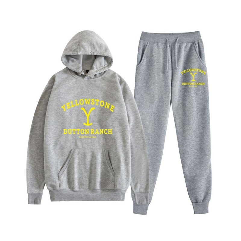 Dutton Yellowstone Unisex Pull Over Hoodie Sweater Trousers Set