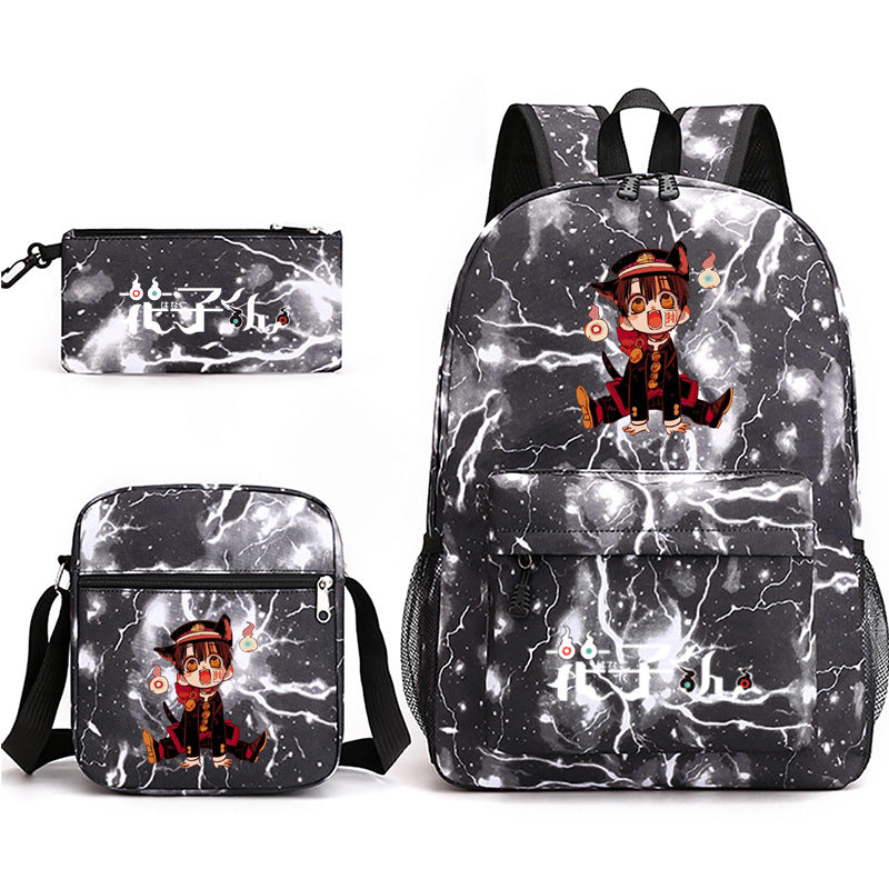 Hanako-Kun Jibaku Shounen Schoolbag Backpack Shoulder Bag Pencil Case set for Kids Students