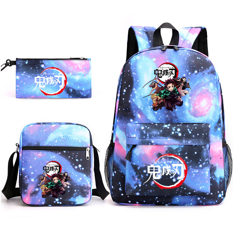 Demon Slayer Kimetsu no Yaiba Schoolbag Backpack Shoulder Bag Pencil Case set for Kids Students