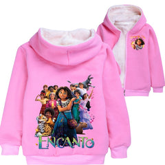 Encanto Sherpa Lined Hoodie Fleece Sweatshirt Full Zip Jacket for Kids