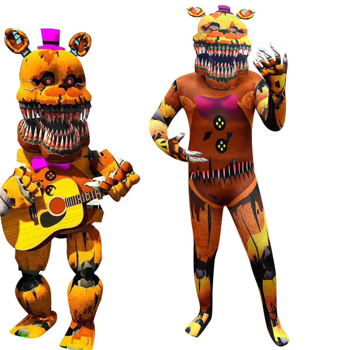 Five Nights at Freddys Cosplay Costume with Mask Boys Girls Bodysuit Halloween Fancy Jumpsuits