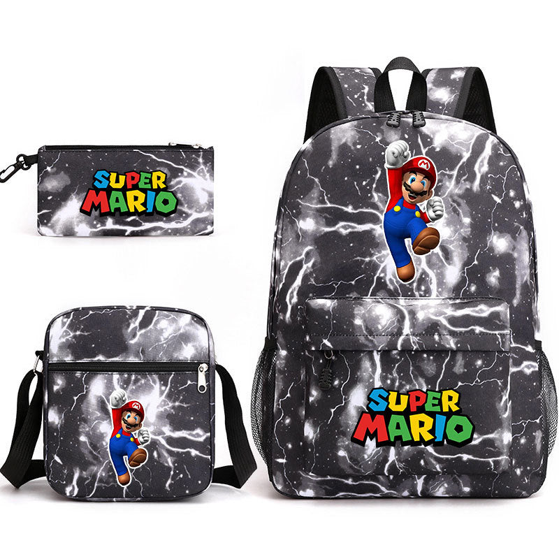 Super Mario Schoolbag Backpack Shoulder Bag Pencil Case set for Kids Students