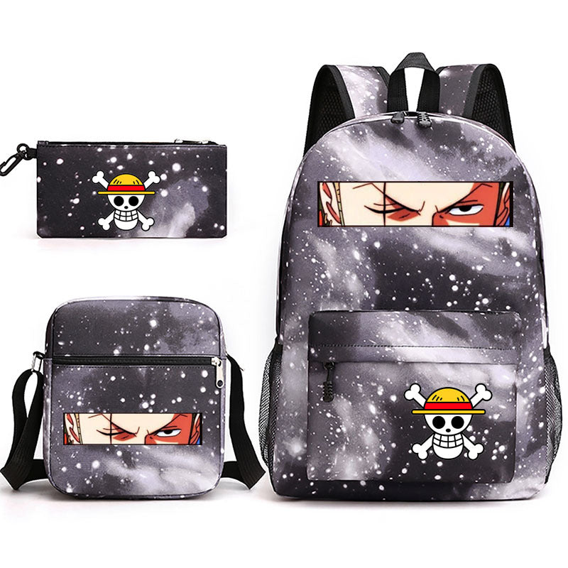 One Piece Luffy Schoolbag Backpack Shoulder Bag Pencil Case set for Kids Students