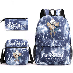 Genshin Impact Schoolbag Backpack Shoulder Bag Pencil Case set for Kids Students