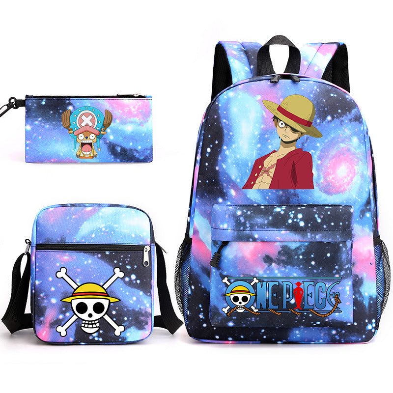 One Piece  Schoolbag Backpack Shoulder Bag Pencil Case set for Kids Students