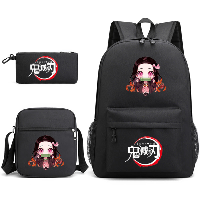 Demon Slayer Kimetsu no Yaiba Schoolbag Backpack Shoulder Bag Pencil Case set for Kids Students