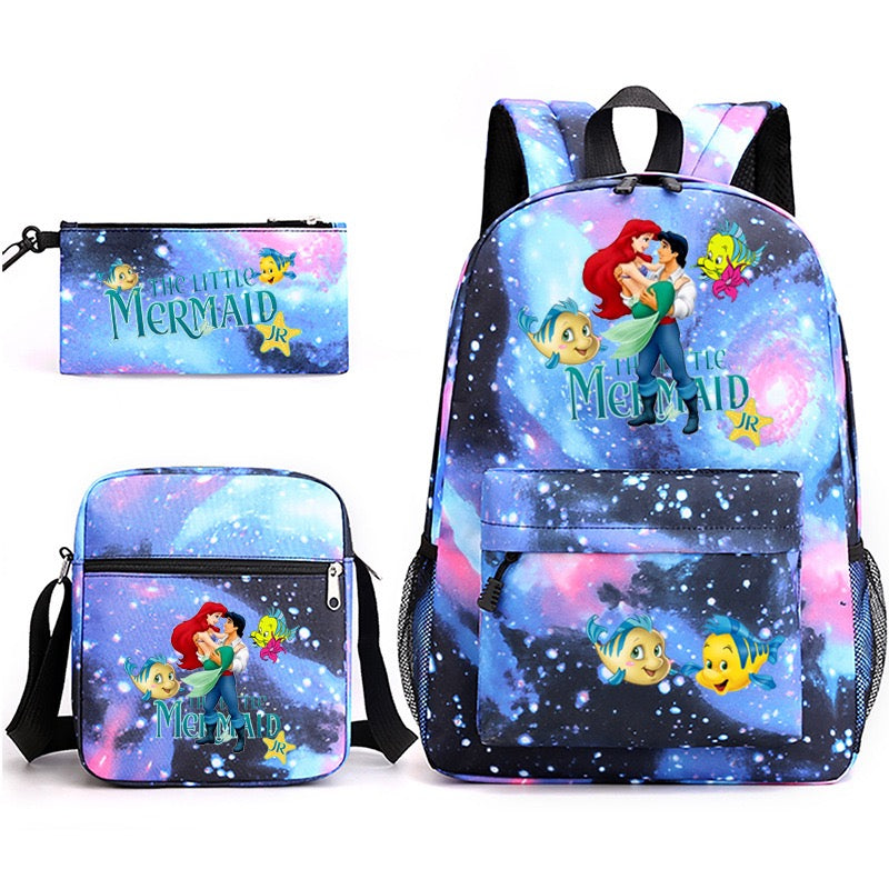 Mermaid Schoolbag Backpack Shoulder Bag Pencil Case set for Kids Students