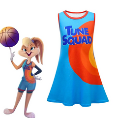 Space Jam Lola Bunny Cosplay Dress for Baby Girls Vest Skirt Halloween Fancy Jumpsuits