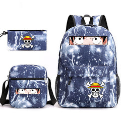 One Piece Luffy Schoolbag Backpack Shoulder Bag Pencil Case set for Kids Students