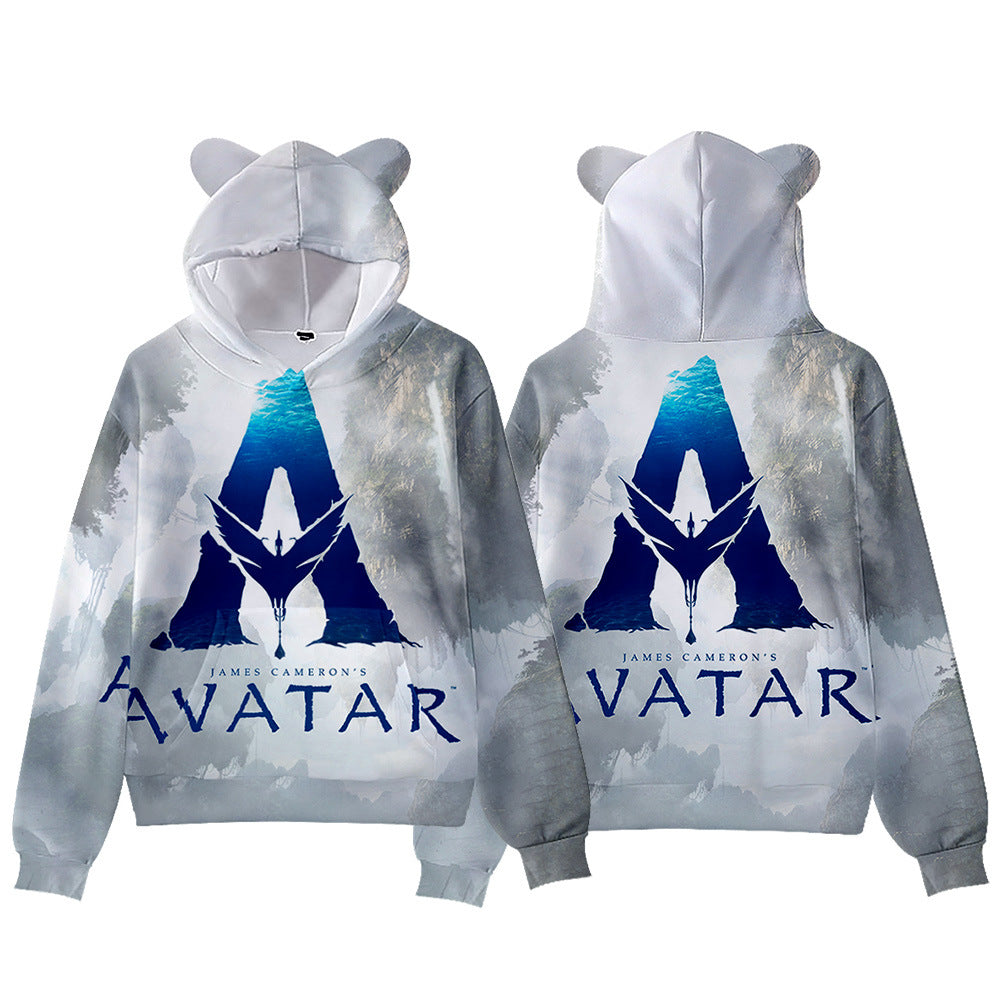 Avatar 2 3D Printed Cat ear Pullover Hoodie Sweater Sweatshirt For Kids Adults