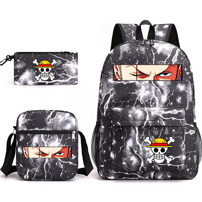 One Piece Luffy Schoolbag Backpack Shoulder Bag Pencil Case set for Kids Students