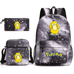 Pokemon Psyduck Schoolbag Backpack Shoulder Bag Pencil Case set for Kids Students