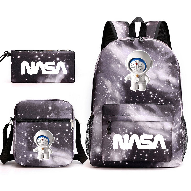 NASA Doraemon Schoolbag Backpack Shoulder Bag Pencil Case set for Kids Students