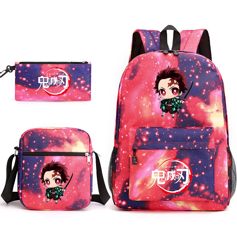 Demon Slayer Kimetsu no Yaiba Schoolbag Backpack Shoulder Bag Pencil Case set for Kids Students