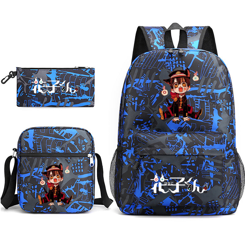 Hanako-Kun Jibaku Shounen Schoolbag Backpack Shoulder Bag Pencil Case set for Kids Students