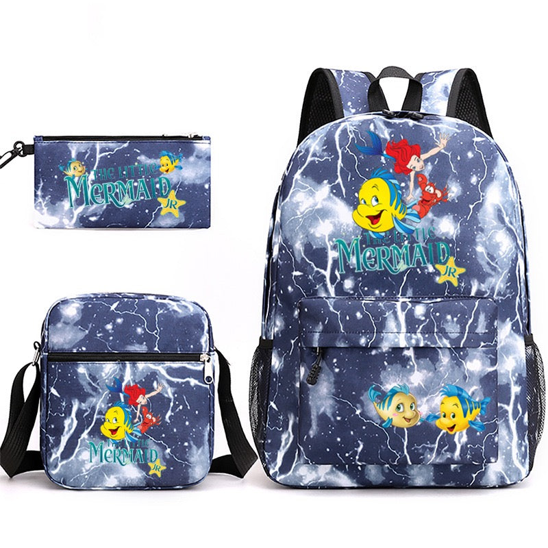 Mermaid Schoolbag Backpack Shoulder Bag Pencil Case set for Kids Students