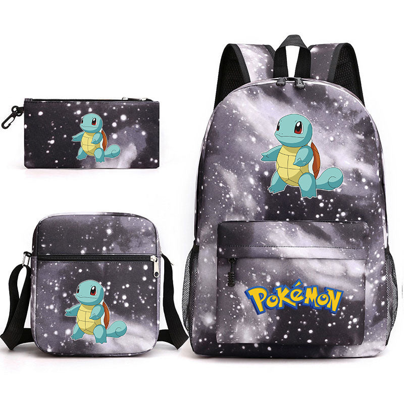 Pokemon Squirtle Schoolbag Backpack Shoulder Bag Pencil Case set for Kids Students