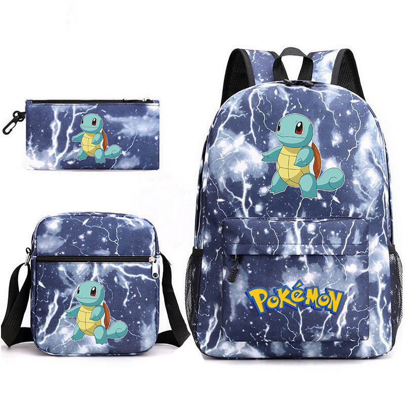 Pokemon Squirtle Schoolbag Backpack Shoulder Bag Pencil Case set for Kids Students