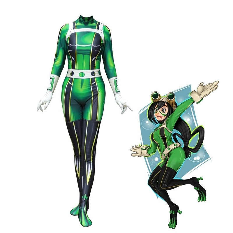 My Hero Academia Asui Tsuyu Cosplay Costume Kids Adults Bodysuit Halloween Fancy Jumpsuits