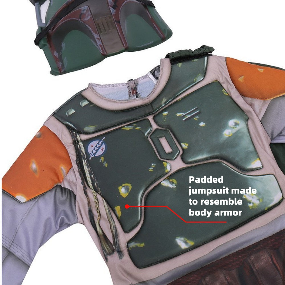 Star Wars Boba Fett Cosplay Costume with Mask Boys Girls Bodysuit Kids Halloween Fancy Jumpsuits