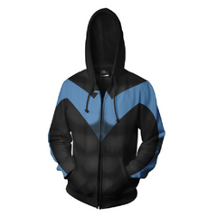 Superhero Nightwing Dick Grayson Men Women Casual Zipper Sweater Sweatshirt Jacket Coat