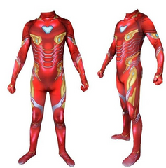 Iron Man Cosplay Costume Kids Adults Bodysuit Halloween Fancy Jumpsuits