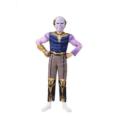 Thanos Superhero Infinity Gauntlet Cosplay Costume with Mask Boys Girls Bodysuit Kids Halloween Fancy Jumpsuits