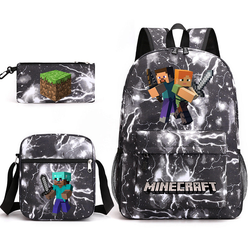 Game Minecraft Schoolbag Backpack Shoulder Bag Pencil Case set for Kids Students