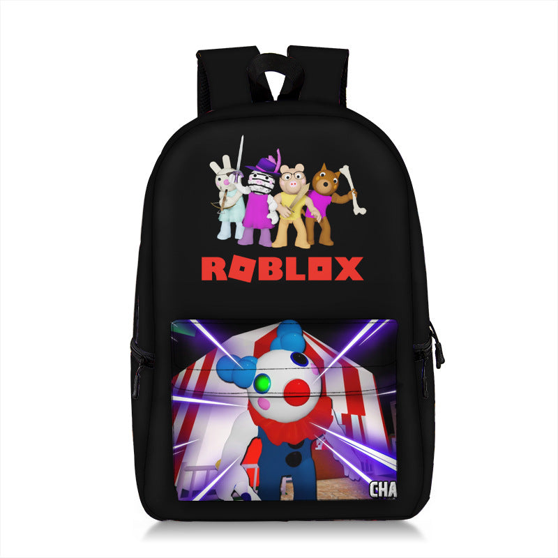 Piggy Roblox Full Printed Backpack Schoolbag Travel Notebook Bag for Kids Students