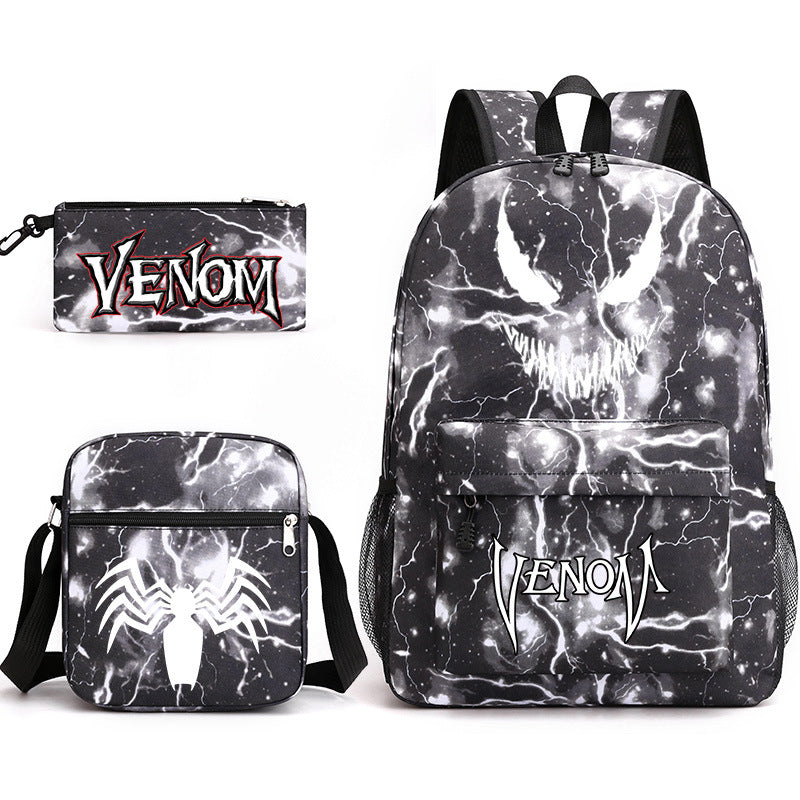 Venom Schoolbag Backpack Shoulder Bag Pencil Case set for Kids Students