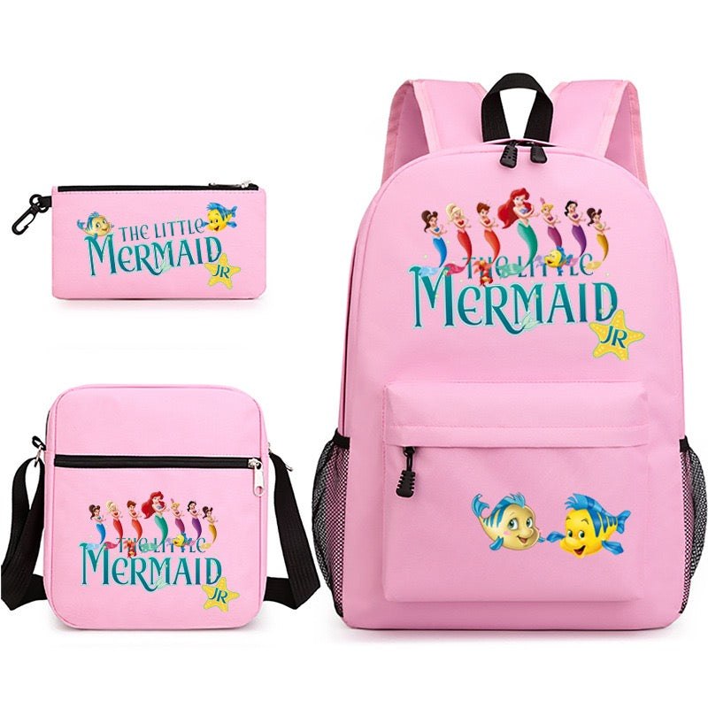 Mermaid Schoolbag Backpack Shoulder Bag Pencil Case set for Kids Students