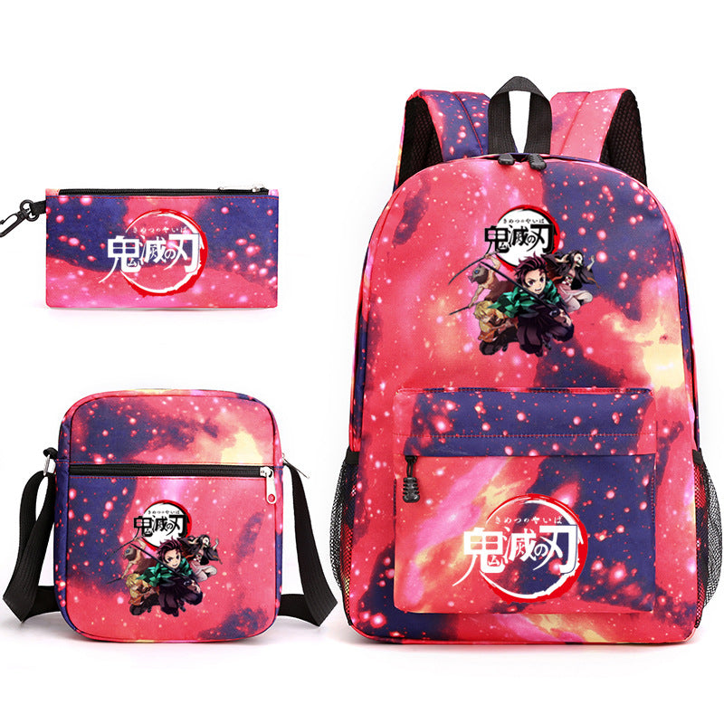 Demon Slayer Kimetsu no Yaiba Schoolbag Backpack Shoulder Bag Pencil Case set for Kids Students