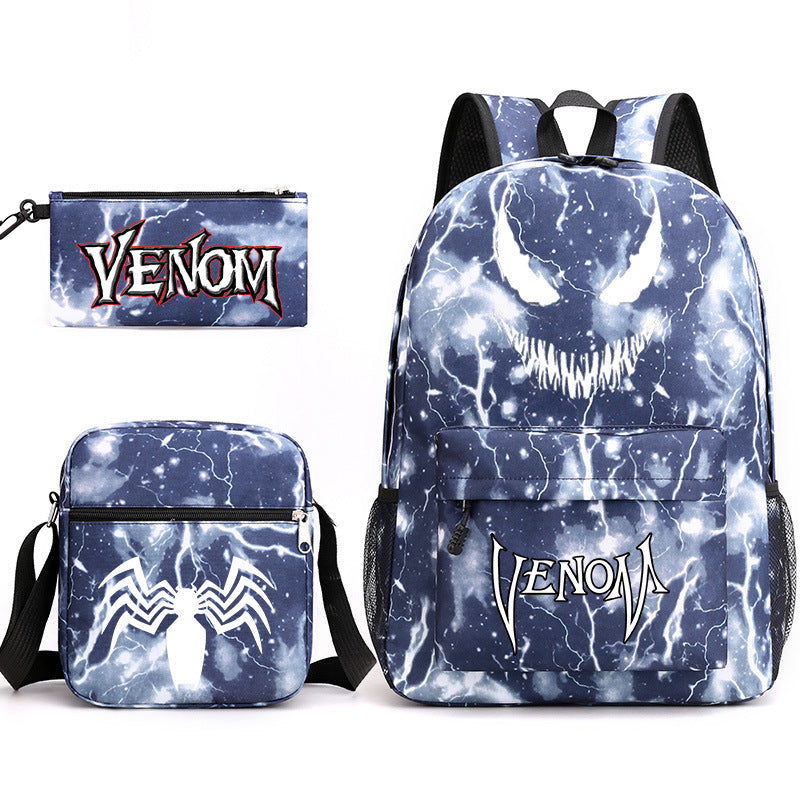 Venom Schoolbag Backpack Shoulder Bag Pencil Case set for Kids Students