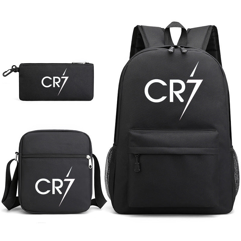 CR7 Football Ronaldo Schoolbag Backpack Shoulder Bag Pencil Case set for Kids Students