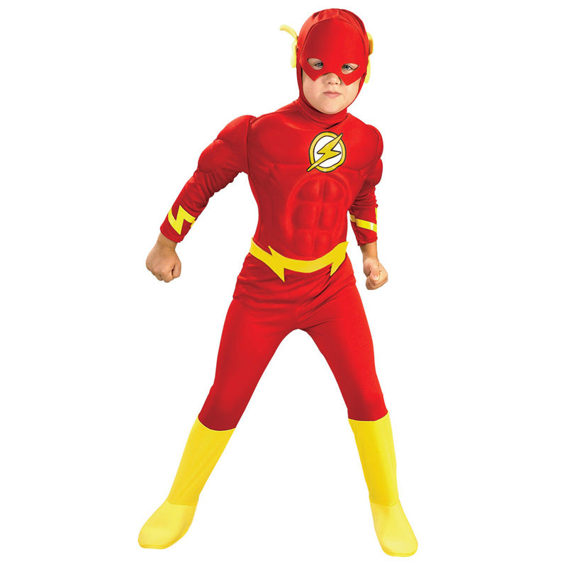 The Flash Cosplay Costume with Mask Boys Girls Bodysuit Kids Halloween Fancy Jumpsuits