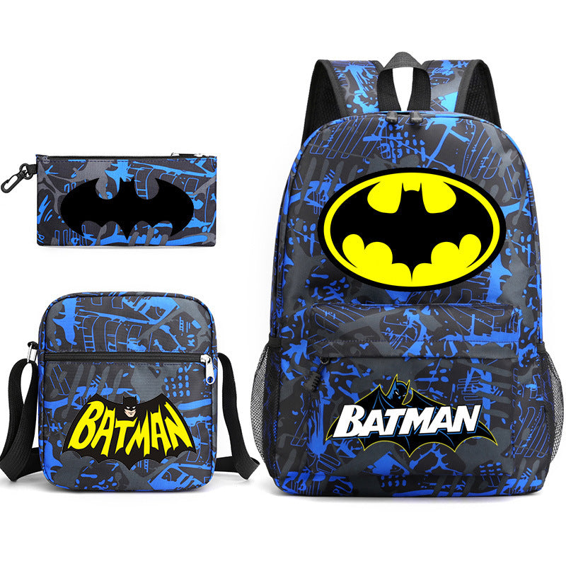 Superhero Batman Schoolbag Backpack Shoulder Bag Pencil Case set for Kids Students