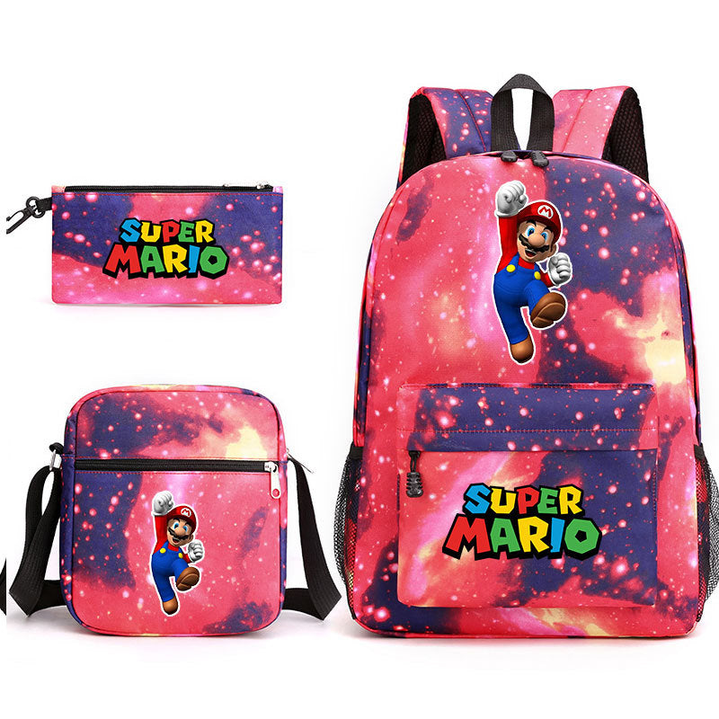 Super Mario Schoolbag Backpack Shoulder Bag Pencil Case set for Kids Students