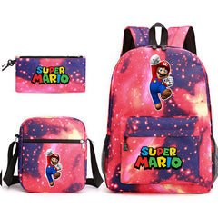 Super Mario Schoolbag Backpack Shoulder Bag Pencil Case set for Kids Students