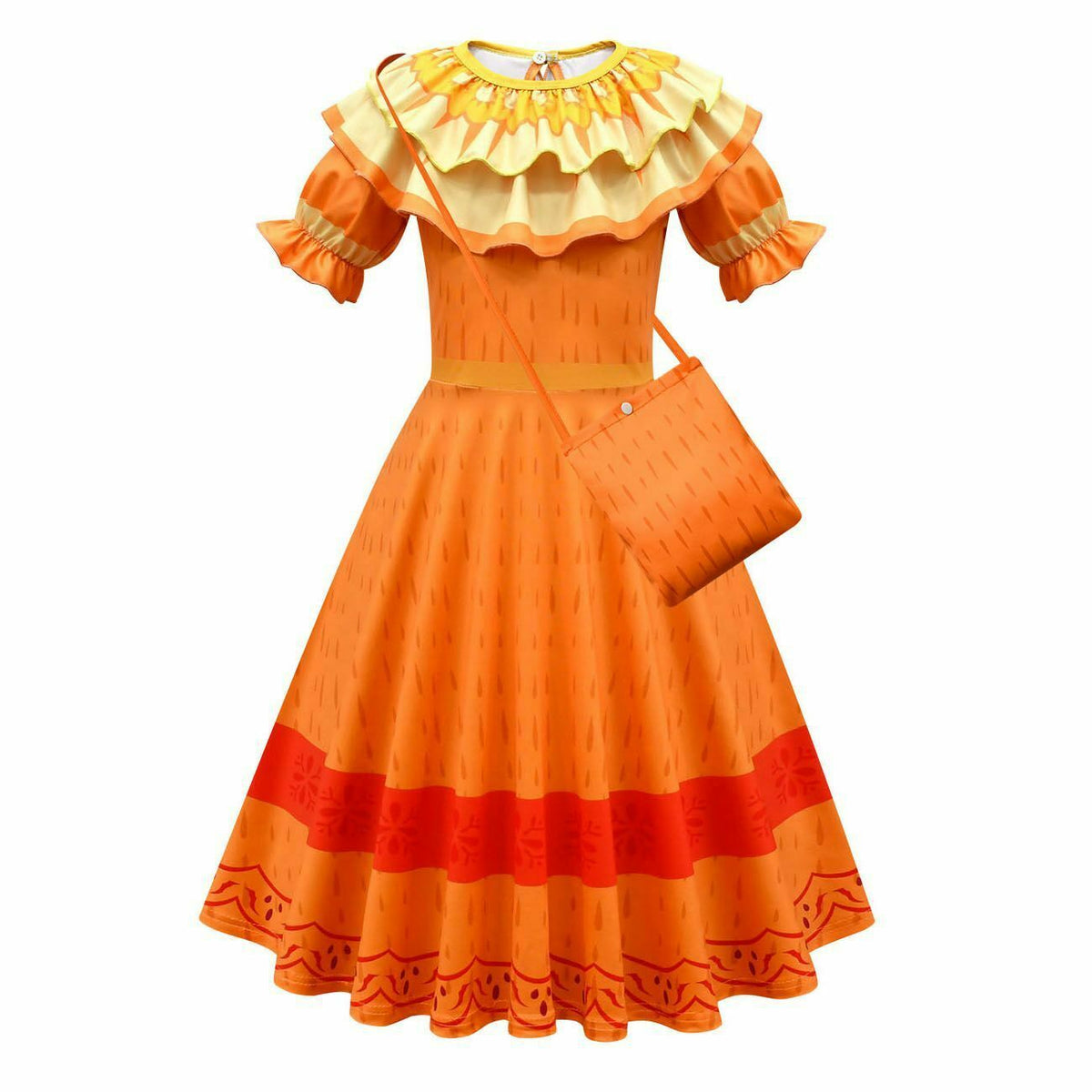 Encanto Pepa Cosplay Dress with handbag for Baby Girls Halloween Fancy Skirt