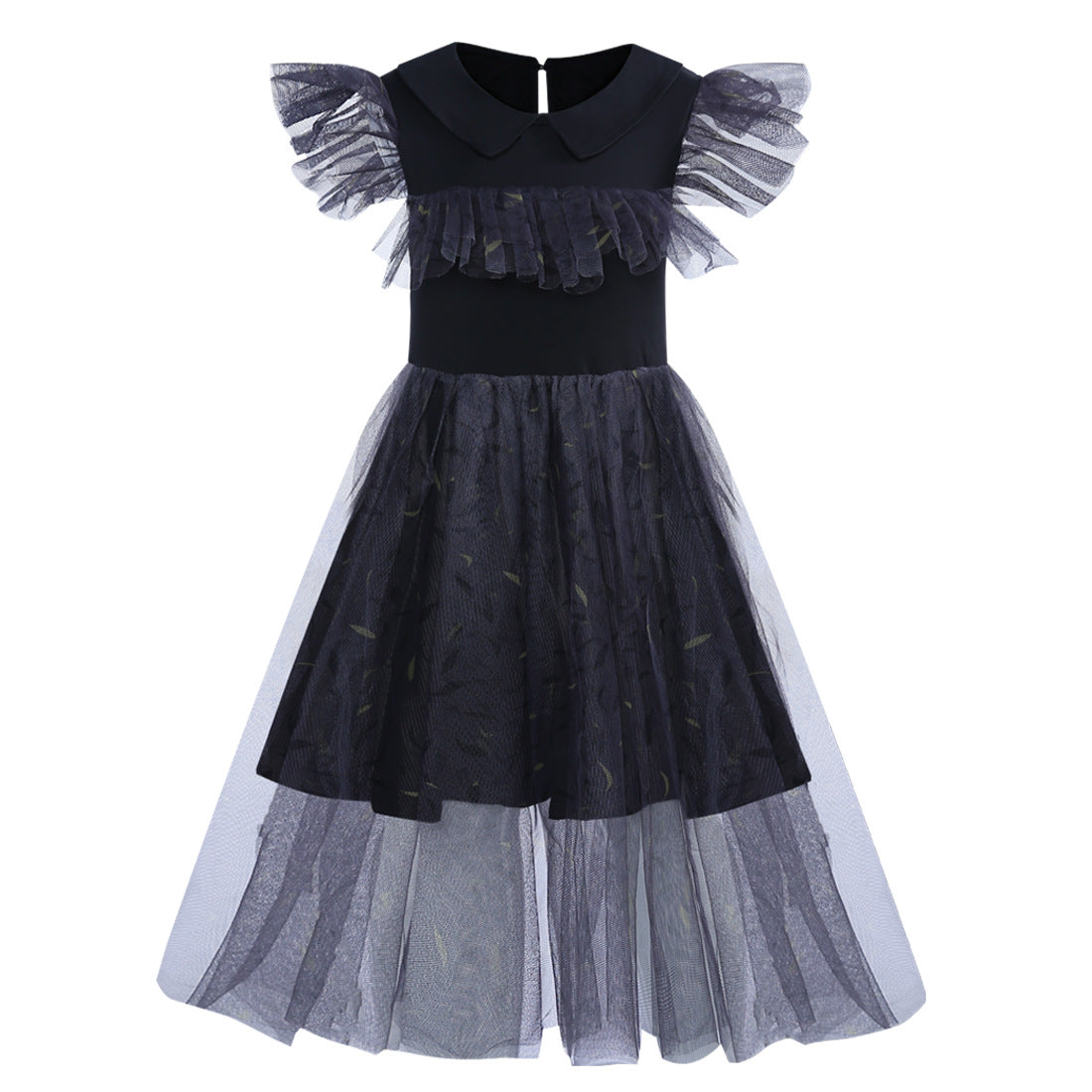 Wednesday Addams Cosplay Lace Dress for Girls Halloween Fancy Skirt