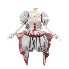 Stephen King It Pennywise Halloween Cosplay Costume Killer Clown Scary Uniform for Lady Girls