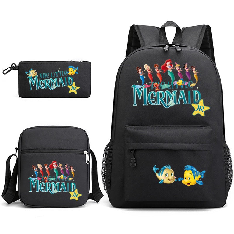 Mermaid Schoolbag Backpack Shoulder Bag Pencil Case set for Kids Students