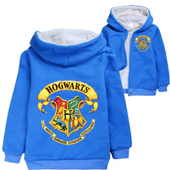 Hogwarts Sherpa Lined Hoodie Fleece Sweatshirt Full Zip Jacket for Kids